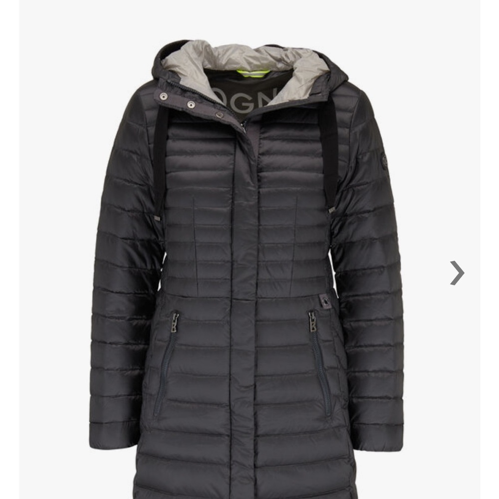 Bogner Women's Charcoal Hooded Puffer Coat